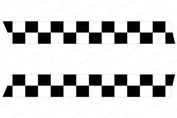 Mini Cooper (2007-2013) R56 Hood Decals - Exact Fit - Checkered Flag