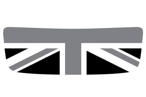 Mini Cooper S (2007-2013) R56 Hood Scoop Decal - Black/Grey/White - Union Jack Flag - Exact Fit