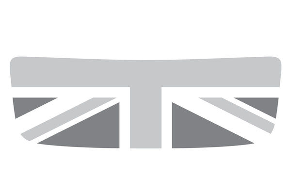 Mini Cooper S (2007-2013) R56 Hood Scoop Decal - Grey/Light Grey/White - Union Jack Flag - Exact Fit