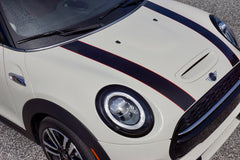 Mini Cooper Hard Top Hood Stripes Decals (2014 to Current) F56 - Exact Fit - Two Color Laminated