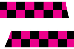 Mini Cooper Hood Stripes (2007-2013) - Exact Fit - Hot Pink / Black Checkered Flag