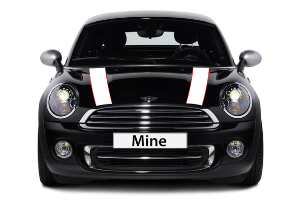 Mini Cooper Hood Stripe Decals (2002-2006) - Exact Fit - Two Color - Non Laminated