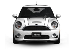 Mini Cooper Hood Stripe Decals (2002-2006) - Exact Fit - Two Color - Non Laminated