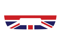 Mini Cooper (2007-2013) R55 R56 Trunk Lid Decal - Exact Fit - Union Jack - Red White Blue English Flag