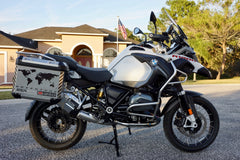 BMW R1250 GS Adventure Motorcycle Reflective Decal Kit "World Adventure" for Touratech Panniers