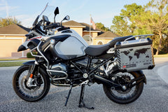 BMW R1250 GS Adventure Motorcycle Reflective Decal Kit "World Adventure" for Touratech Panniers