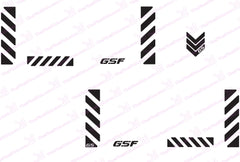 BMW GSF Motorcycle Reflective Decal Kit "Small Chevrons" for Touratech Panniers