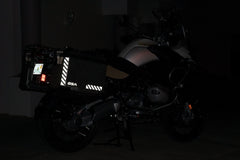 BMW GSA Adventure Motorcycle Reflective Decal Kit Long Chevrons for Touratech Panniers