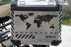 BMW GSA Adventure Motorcycle Reflective Decal Kit World Adventure Chevron for Touratech Panniers
