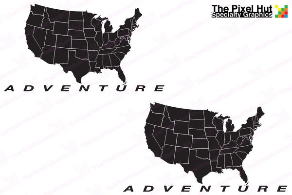 BMW GS Adventure Motorcycle Decal Kit "USA Adventure Map" for Touratech Panniers