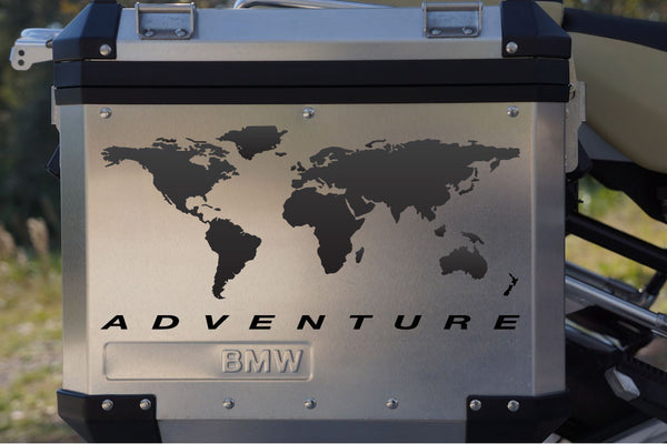 Motorcycle Reflective Decal "World Adventure Map" for Touratech Pannier