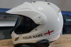Custom Helmet Decal Kit "Your Name with Saint George Cross Flag"