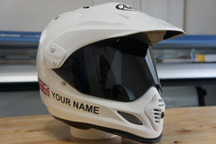 Custom Helmet Decal Kit "Your Name with UK Flag"