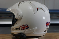 Custom Helmet Decal Kit "Your Name with UK Flag"