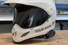 Custom Helmet Decal Kit "Your Name with Painted look USA Flag"