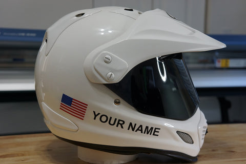 Custom Helmet Decal Kit "Your Name with USA Flag"