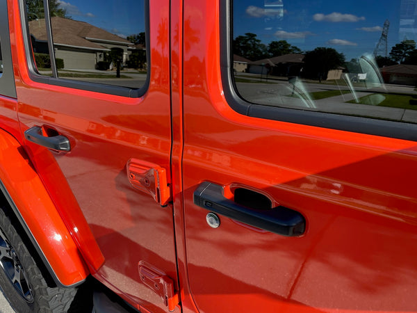For 2018-2021 Jeep Wrangler JL JT Door Handle Lock Trim Orange Car  Accessories
