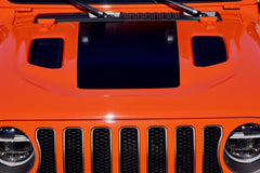 Blackout Center Hood Decal for your Jeep Wrangler Rubicon JL or Gladiator JT - With Cut outs