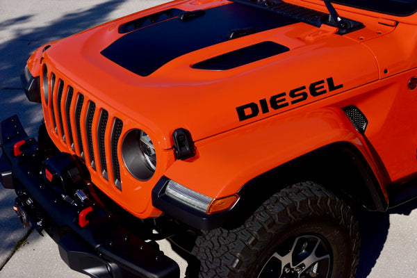 DIESEL Hood Decals for your Jeep Gladiator JT 2019+