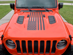 USA Flag Center Hood Decal for Jeep Wrangler JL and Gladiator JT