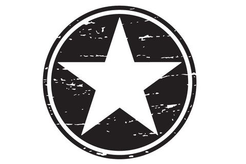 13 inch Distressed Freedom Military Star Hood Decal