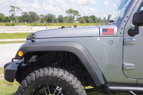 USA American Flag Hood Decals for your Jeep Wrangler - Full Color