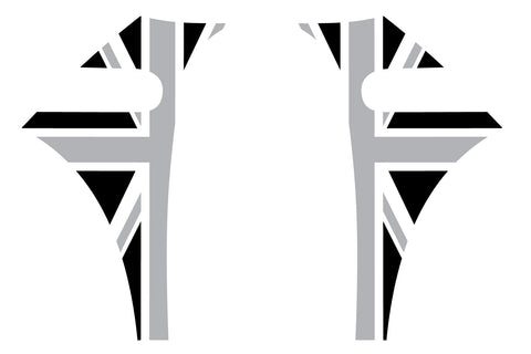 Mini Cooper 2007-2013 Union Jack English Flag A-Panel Black Grey White Decal Kit - Exact Fit