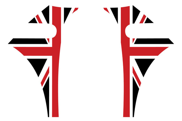 Mini Cooper 2007-2013 Union Jack English Flag A-Panel Red White Black Decal Kit - Exact Fit