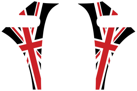 Mini Cooper (2007-2013) Union Jack English Flag A-Panel Red White Black Decal Kit - Exact Fit