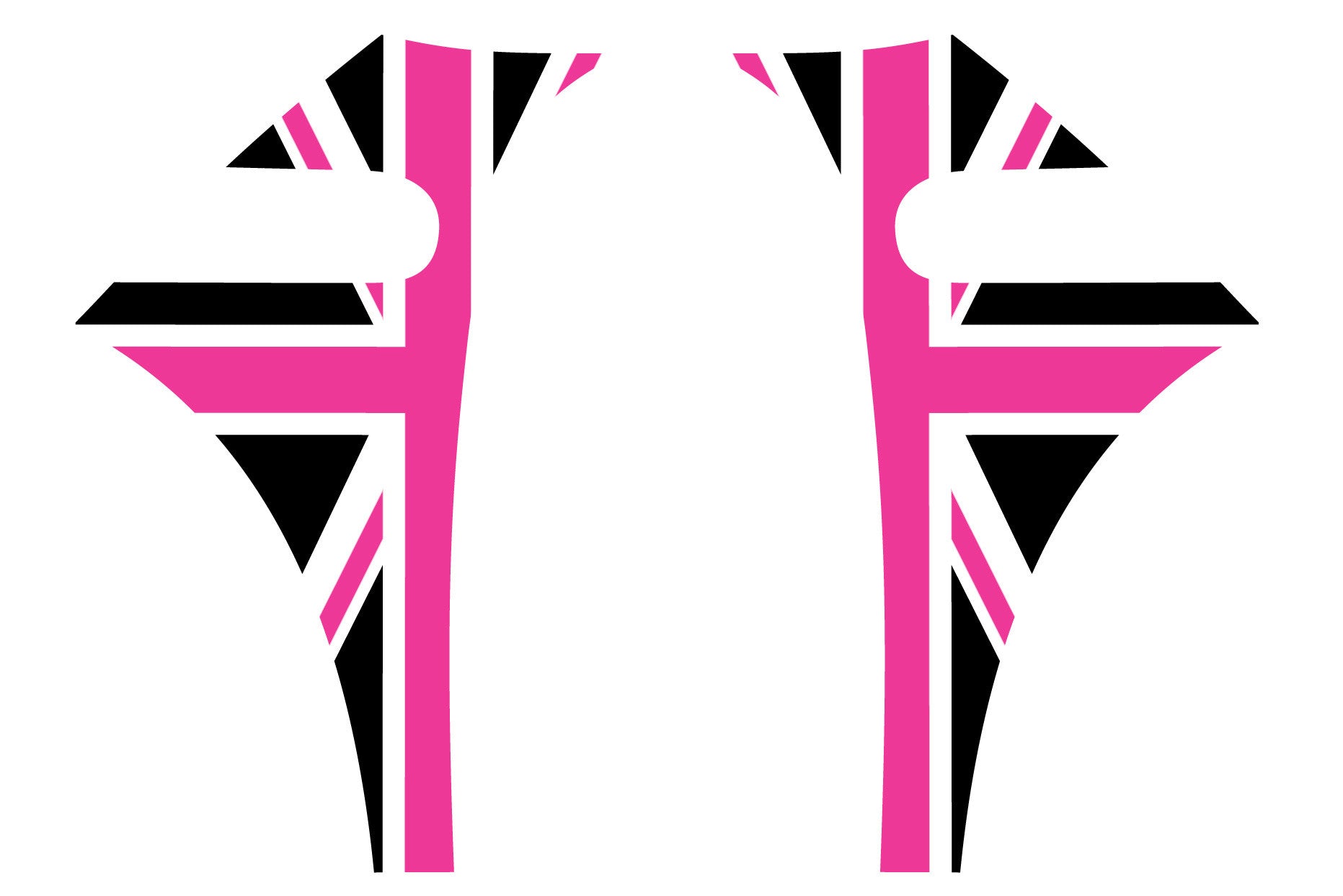 Mini Cooper 2007-2013 Union Jack English Flag A-Panel Hot Pink Black White Decal Kit - Exact Fit