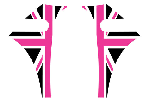 Mini Cooper 2007-2013 Union Jack English Flag A-Panel Hot Pink Black White Decal Kit - Exact Fit