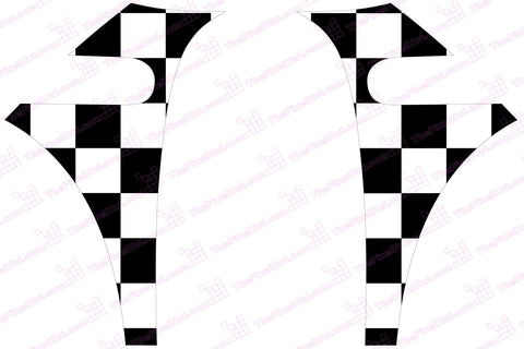 Mini Cooper (2007-2013) R56 Chequered Flag A-Panel Black and White Decal Kit - Exact Fit