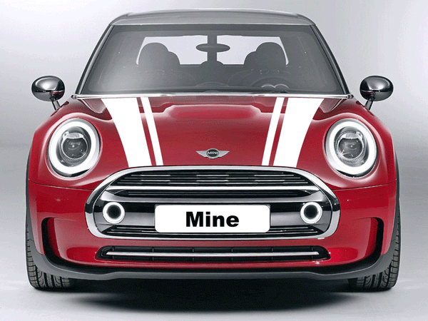 Mini Clubman Hood Stripe Decals (2015 to Current) - Exact Fit - No Trimming Required!