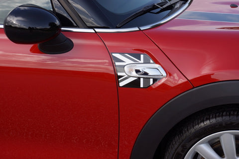Mini Cooper and Cooper S Hard Top (2014 to Current) Black Jack A-Panel Decal Kit - Black / Dk Grey / White