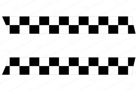 Mini Cooper (2007-2013) R56 Hood Decals - Exact Fit - Checkered Flag
