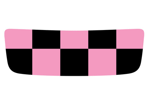 Mini Cooper S (2007-2013) Hood Scoop Decal - Exact Fit - Pink and Black Chequered Flag