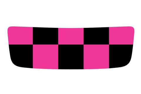 Mini Cooper S (2007-2013) Hood Scoop Decal - Exact Fit - Hot Pink and Black Chequered Flag