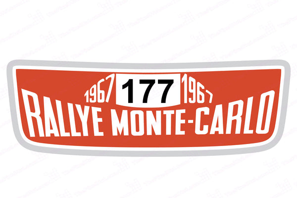 1967 Winner Monte Carlo Rallye Number Board for Mini Cooper S (2007-2013) Hood Scoop Decal