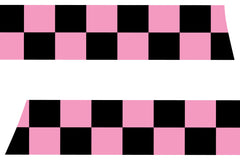 Mini Cooper Hood Stripes (2007-2013) - Exact Fit - Pink / Black Checkered Flag