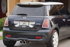 Mini Cooper (2007-2013) R55 R56 Trunk Lid Decal - Exact Fit - Union Jack - Black Grey White English Flag
