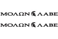 Extra Large MOLON LABE "Come and Take" with Side View Spartan Helmet Hood Decals for your Jeep Wrangler