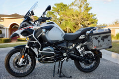 BMW GSA Adventure Motorcycle Reflective Decal Kit "World Adventure R1250" for Touratech Panniers